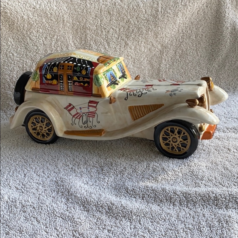 APPLETREE DESIGN COOKIE JAR ANTIQUE CAR HAND Paint